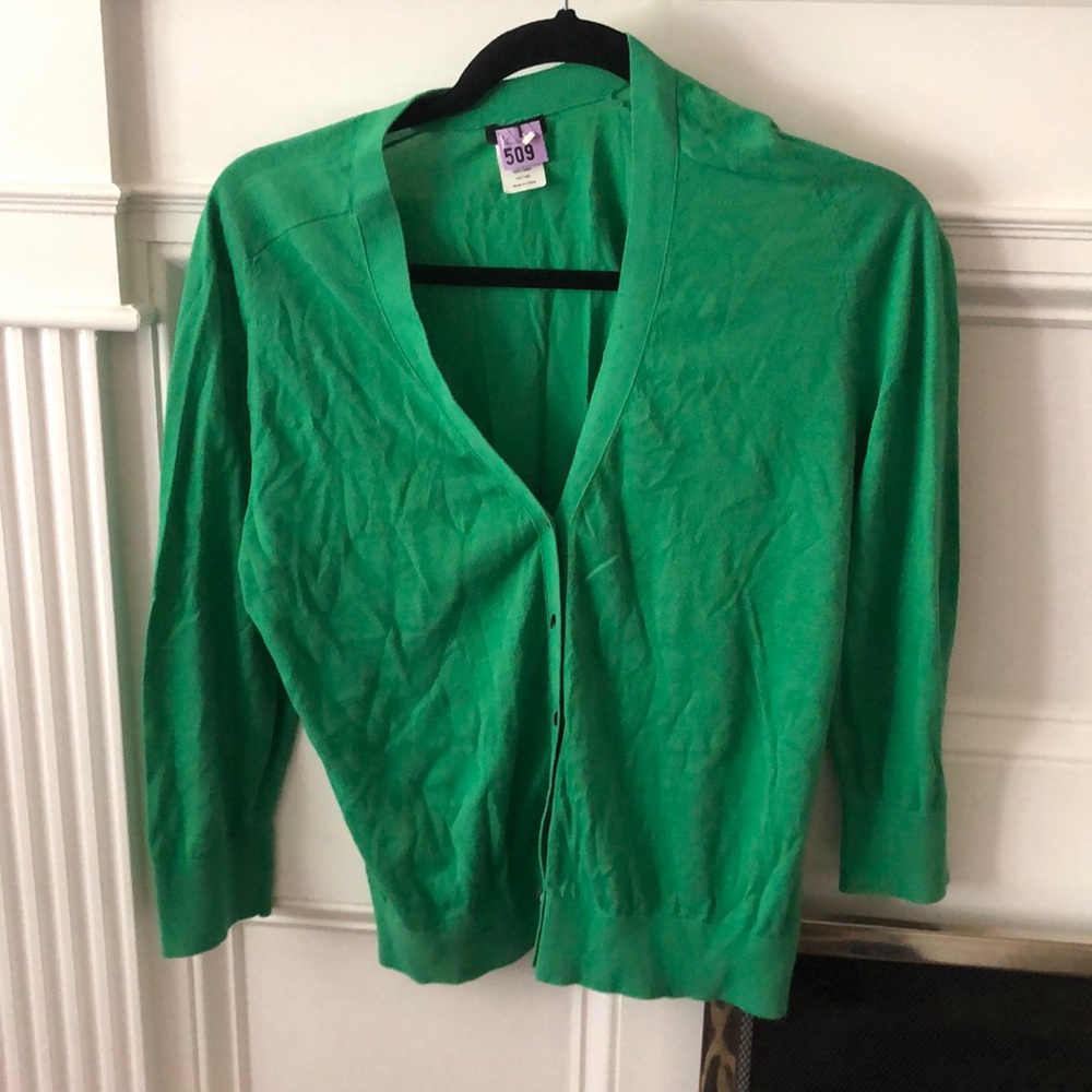 Green cotton cardigan